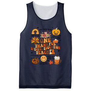 One Thankful Special Education Teacher Thanksgiving Fall Mesh Reversible Basketball Jersey Tank