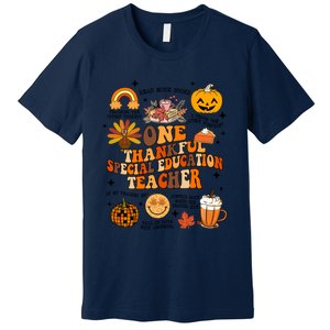 One Thankful Special Education Teacher Thanksgiving Fall Premium T-Shirt