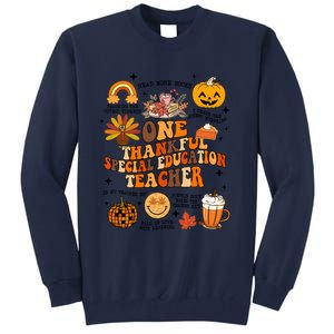 One Thankful Special Education Teacher Thanksgiving Fall Tall Sweatshirt