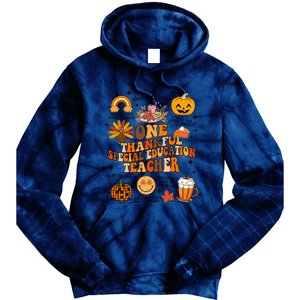 One Thankful Special Education Teacher Thanksgiving Fall Tie Dye Hoodie