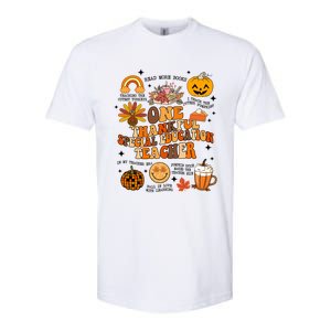 One Thankful Special Education Teacher Thanksgiving Fall Softstyle CVC T-Shirt