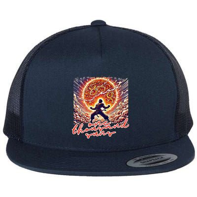 One Thousand Suns Workout Mantra Anime Gym Lift Fighter 1 Flat Bill Trucker Hat