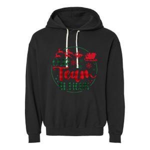 Our Team Sleighs Reindeer Santa Claus Christmas Office Staff Garment-Dyed Fleece Hoodie