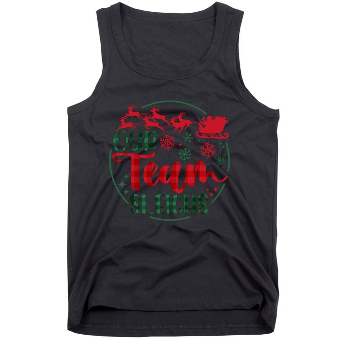 Our Team Sleighs Reindeer Santa Claus Christmas Office Staff Tank Top