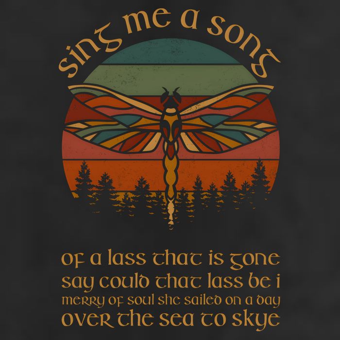 Outlander Theme Sing Me A Song Dragonfly Garment-Dyed Fleece Hoodie