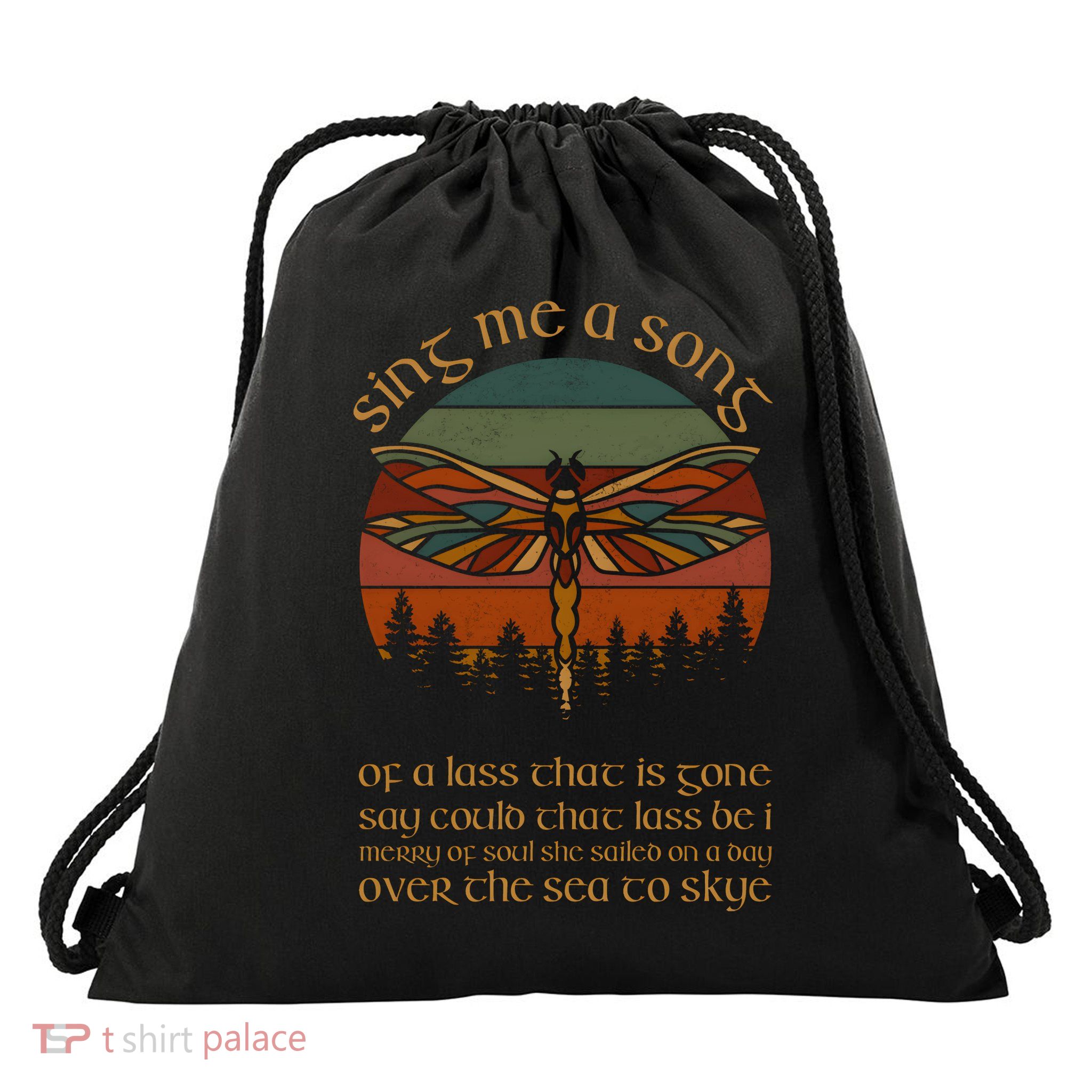 Outlander Theme Sing Me A Song Dragonfly Drawstring Bag