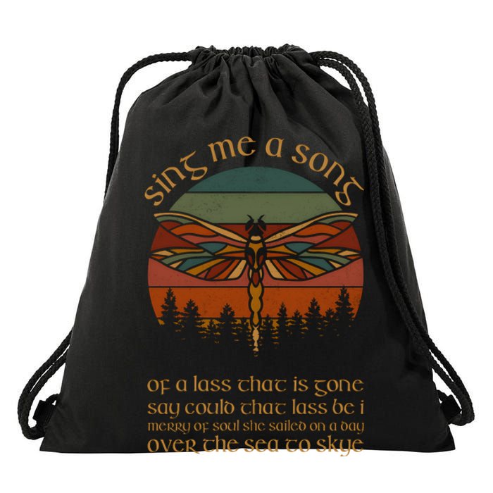 Outlander Theme Sing Me A Song Dragonfly Drawstring Bag