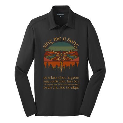 Outlander Theme Sing Me A Song Dragonfly Silk Touch Performance Long Sleeve Polo