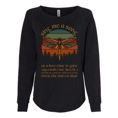 Outlander Theme Sing Me A Song Dragonfly Womens California Wash Sweatshirt