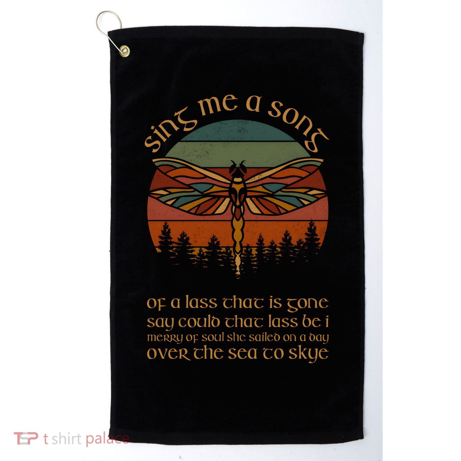 Outlander Theme Sing Me A Song Dragonfly Golf Towel