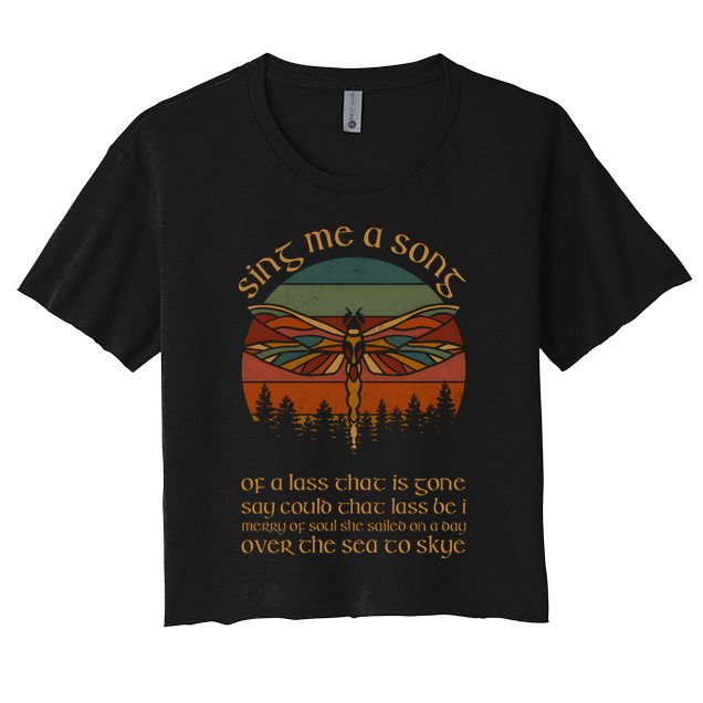 Outlander Theme Sing Me A Song Dragonfly Crop Top