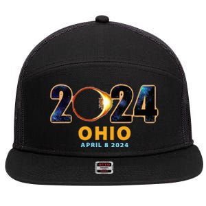 Ohio Total Solar Eclipse 2024 7 Panel Mesh Trucker Snapback Hat