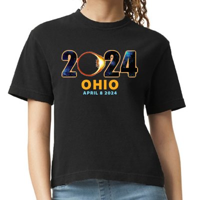 Ohio Total Solar Eclipse 2024 Comfort Colors Boxy T-Shirt