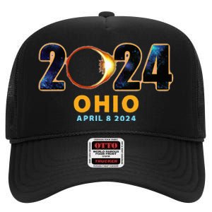 Ohio Total Solar Eclipse 2024 High Crown Mesh Back Trucker Hat