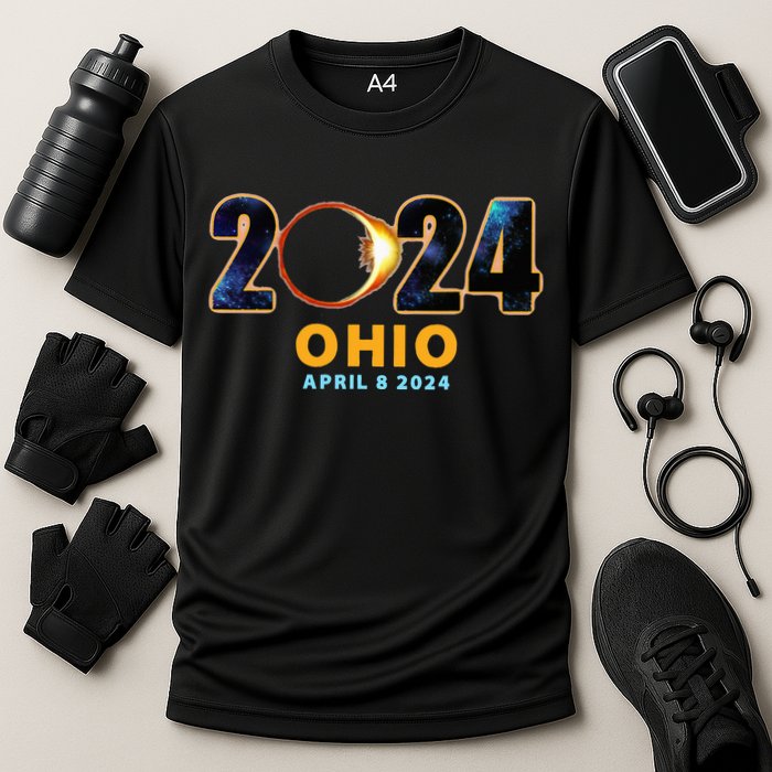Ohio Total Solar Eclipse 2024 Cooling Performance Crew T-Shirt