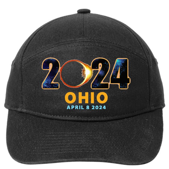 Ohio Total Solar Eclipse 2024 7-Panel Snapback Hat