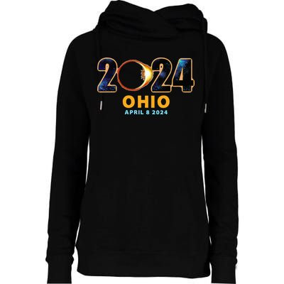 Ohio Total Solar Eclipse 2024 Womens Funnel Neck Pullover Hood