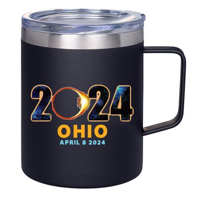 Ohio Total Solar Eclipse 2024 12oz Stainless Steel Coffee Mug