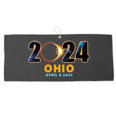 Ohio Total Solar Eclipse 2024 Large Microfiber Waffle Golf Towel