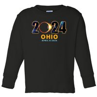 Ohio Total Solar Eclipse 2024 Toddler Long Sleeve Shirt