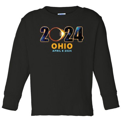 Ohio Total Solar Eclipse 2024 Toddler Long Sleeve Shirt