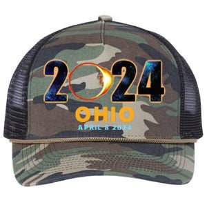 Ohio Total Solar Eclipse 2024 Retro Rope Trucker Hat Cap