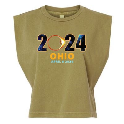Ohio Total Solar Eclipse 2024 Garment-Dyed Women's Muscle Tee