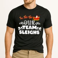 Our Team Sleighs Christmas Reindeers Santa's Workers Office Cooling Performance Crew T-Shirt