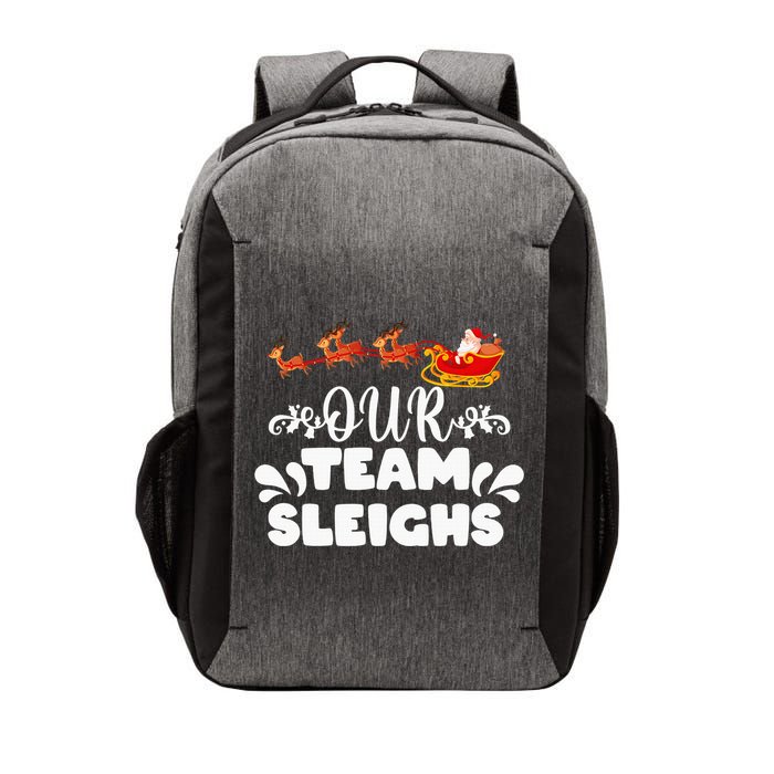 Our Team Sleighs Christmas Reindeers Santa's Workers Office Vector Backpack