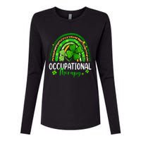 Occupational Therapy St Patricks Day Rainbow Therapist Womens Cotton Relaxed Long Sleeve T-Shirt