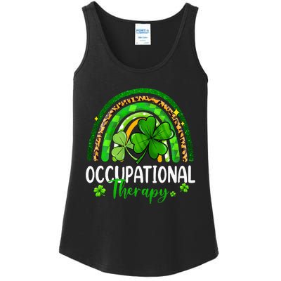 Occupational Therapy St Patricks Day Rainbow Therapist Ladies Essential Tank