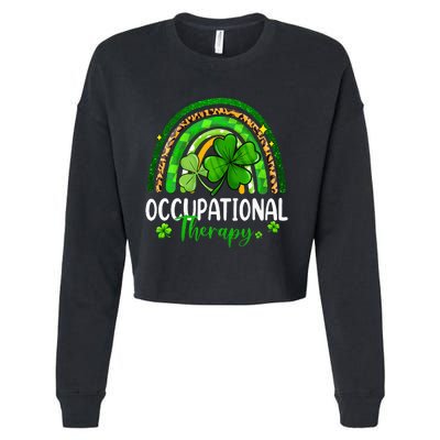 Occupational Therapy St Patricks Day Rainbow Therapist Cropped Pullover Crew