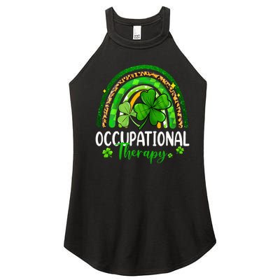 Occupational Therapy St Patricks Day Rainbow Therapist Women’s Perfect Tri Rocker Tank