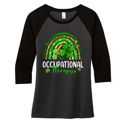 Occupational Therapy St Patricks Day Rainbow Therapist Women's Tri-Blend 3/4-Sleeve Raglan Shirt