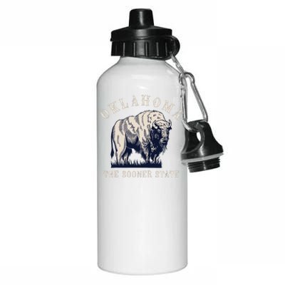 Oklahoma The Sooner State American Bison Buffalo Vintage Aluminum Water Bottle 