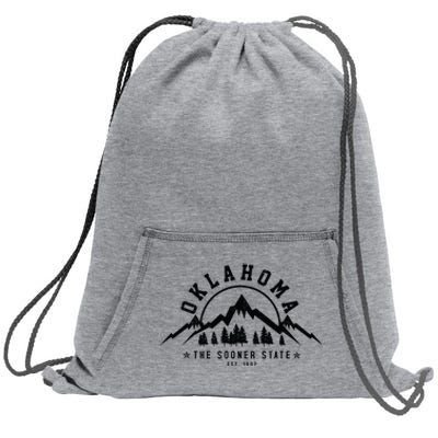 Oklahoma The Sooner State Est 1907 Vintage Mountains Gift Sweatshirt Cinch Pack Bag