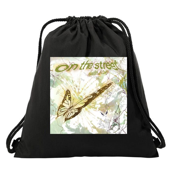 On The Street Butterfly Drawstring Bag