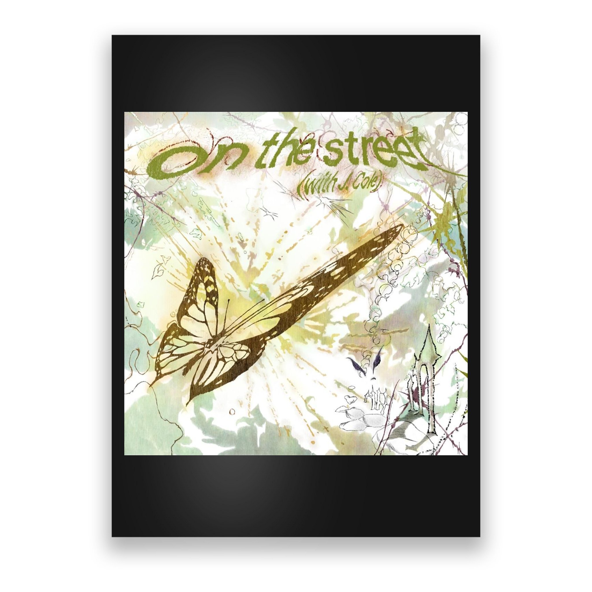 On The Street Butterfly Poster