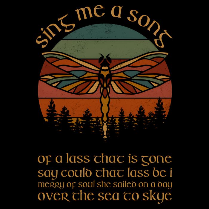 Outlander Theme Sing Me A Song Trees Dragonfly Flat Bill Trucker Hat