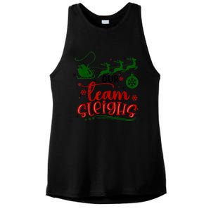 Our Team Sleighs Reindeer Santa Claus Xmas Office Staff Ladies PosiCharge Tri-Blend Wicking Tank