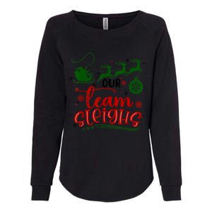 Our Team Sleighs Reindeer Santa Claus Xmas Office Staff Womens California Wash Sweatshirt