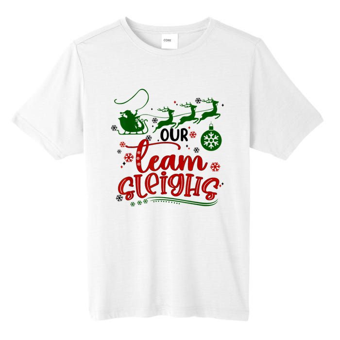 Our Team Sleighs Reindeer Santa Claus Xmas Office Staff Tall Fusion ChromaSoft Performance T-Shirt