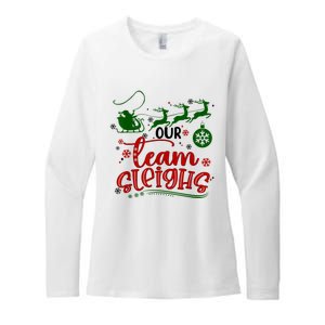 Our Team Sleighs Reindeer Santa Claus Xmas Office Staff Womens CVC Long Sleeve Shirt