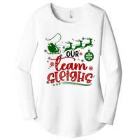 Our Team Sleighs Reindeer Santa Claus Xmas Office Staff Women's Perfect Tri Tunic Long Sleeve Shirt