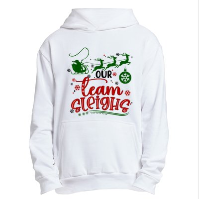 Our Team Sleighs Reindeer Santa Claus Xmas Office Staff Urban Pullover Hoodie