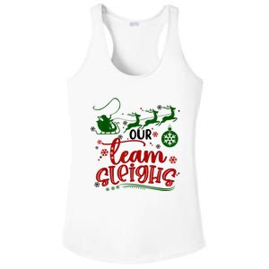 Our Team Sleighs Reindeer Santa Claus Xmas Office Staff Ladies PosiCharge Competitor Racerback Tank