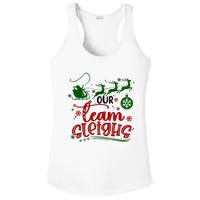 Our Team Sleighs Reindeer Santa Claus Xmas Office Staff Ladies PosiCharge Competitor Racerback Tank