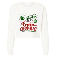 Our Team Sleighs Reindeer Santa Claus Xmas Office Staff Cropped Pullover Crew