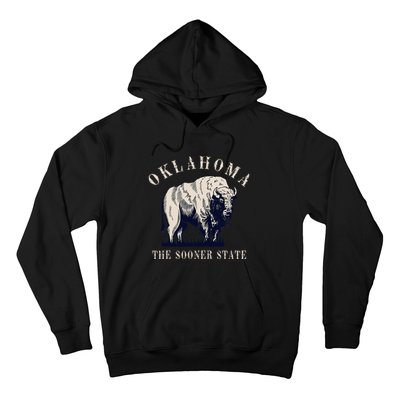 Oklahoma The Sooner State American Bison Buffalo Hoodie