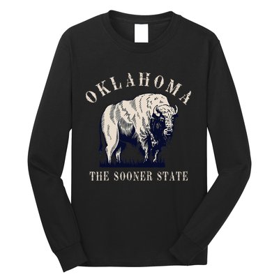 Oklahoma The Sooner State American Bison Buffalo Long Sleeve Shirt